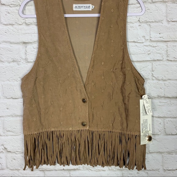 Action Wear Vintage Fringe Western Vest Pants Set - Picture 4 of 14